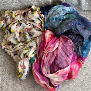 3 beautiful Anthropologie infinity scarves for $10